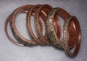 Sparkling Rose Gold Bangles Set