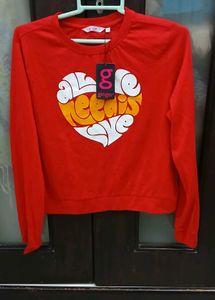 Red Long Sleeve "All You Need Is Love" Sweatshirt