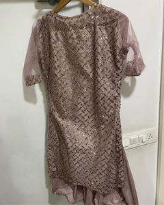 Beautiful Short Kurta With Fish Cut Plazo Nd Preety Net Dhuppta