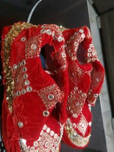 Red Sequin Embellished Shoes