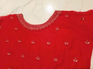 Elegant Red Kurta Set with Dupatta 3pc