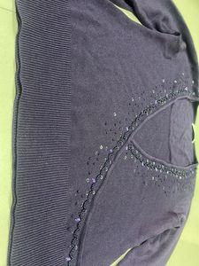 Purple Embellished Wrap Sweater (abroad pur