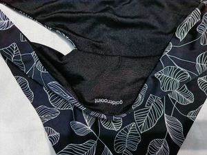 🇳🇿💫🎀Black Leaf Print Bikini Bottom