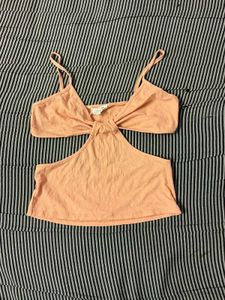 Peach Cutout Tank Top