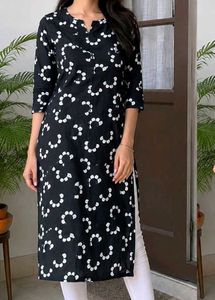 Stylish Black & White Printed Kurta