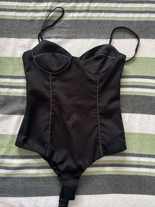 Black Corset Style Bodysuit