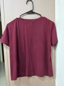 Maroon Cotton T-Shirt