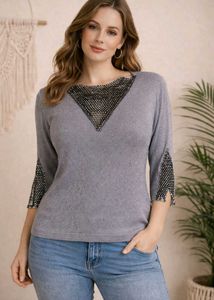 🔥Buy 1, Get 1 Free🔥Sparkling Diamond Mesh Top
