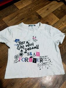 Graphic Print Cropped T-Shirt