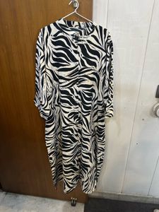 Stylish Zebra Print Midi Dress