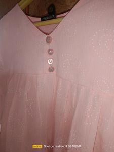Pink Peplum Style Top For Womens With White Dotss