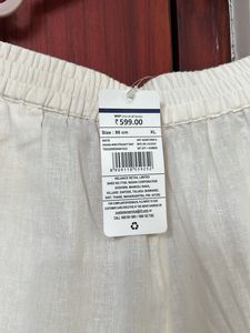 White Palazzo Pants with Cute Lace Trim