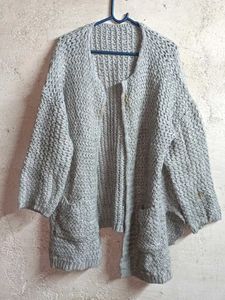 Oversized Winter Fashion Shrug Grey