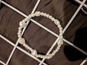 Chic Pearl & Heart Charm Bracelet