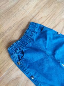 Girls Blue Button-Up Jeans