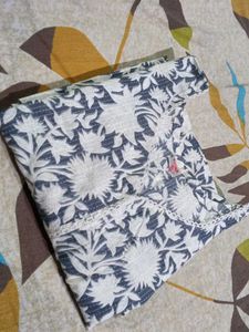 Beautiful White & Blue Floral Kurta