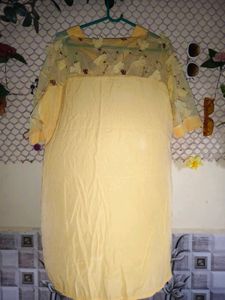 Chic Yellow Top with Floral Detail
