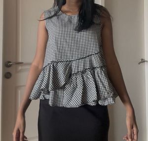 Gingham Ruffle Top