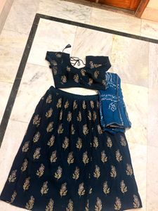 Embroidered Teal Lehenga Choli Set