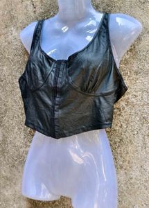 I. CHARCOAL LEATHER CORSET