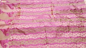 Elegant Pink Saree with Gold Paisley