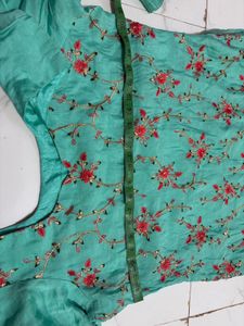 Beautifully Embroidered Teal Kurta Set