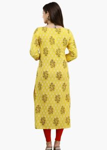 Yellow Embroidered Kurta
