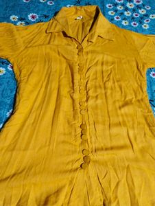 Vibrant Yellow Button-Up Shirt