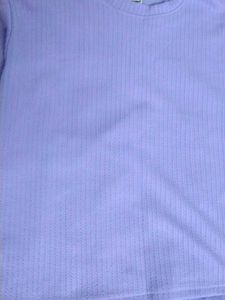 Lilac Long Sleeve Ribbed Top