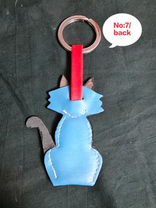 Imported Pure Leather CAT/MEOW/KITTEN Keychain