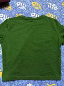 Green &amp; White ZARA Basic T-Shirt