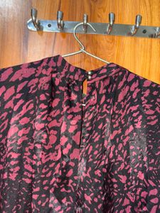 Chic Pink &amp; Purple Print Dress