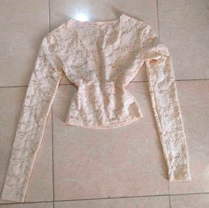 Lace Long Sleeve Top🩰🦪🦢🐏🤍