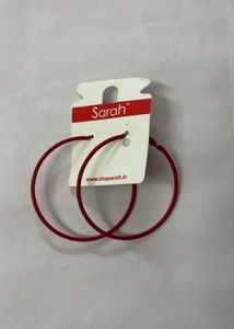 Sarah Red Hoop Earrings