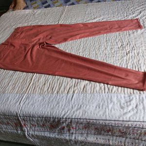 Terracotta Colored Slim Fit Pants
