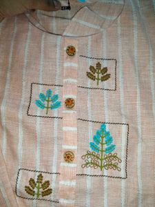 beautiful pink kurti kdhai work