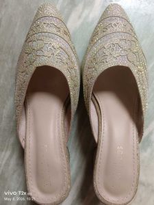 Embellished Pointed Toe Mules