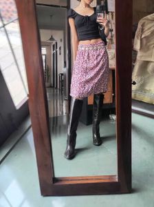Floral purple midi skirt