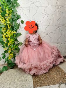 Pink Tulle Ruffle Dress