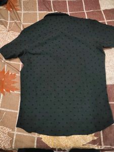 Stylish Black Textured Short Sleeve Shirt