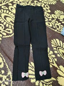 Cute Black Bow Detail Pants