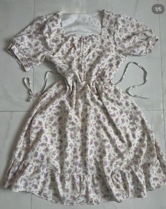 Floral Puff Sleeve Mini Dress