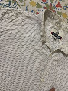 Men's White Dotted Casual Shirt