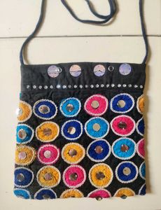 Boho Mirror Work Sling Bag