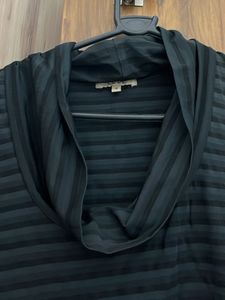 Striped Cowl Neck Top