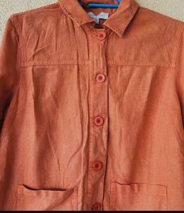 Orange Button-Down Jacket