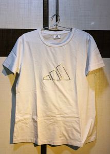 Adidas White T-Shirt with Gold Logo