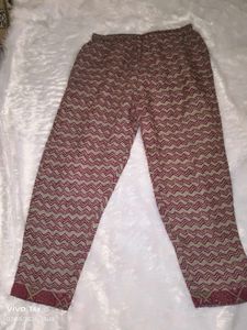 Maroon Printed Kurta and Palazzo Set-XL