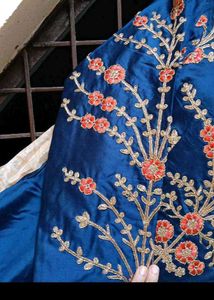 bust 40 Elegant Navy Blue Embroidered Anarkali Gow