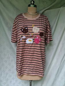 Cute Striped T-Shirt with Applique